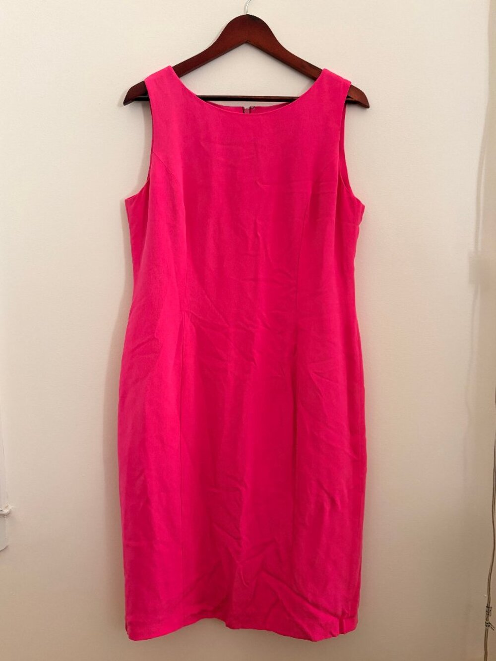 M.X.I. 100% Silk Pink Sleeveless Sheath Dress Size 12 Pink
